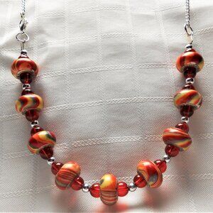 Collier artisanal n° 1 avec perles en verre Lampwork